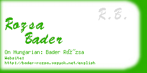 rozsa bader business card